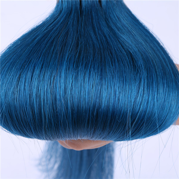 Wholesale good quality tape in hair extensions blue hairs XS088